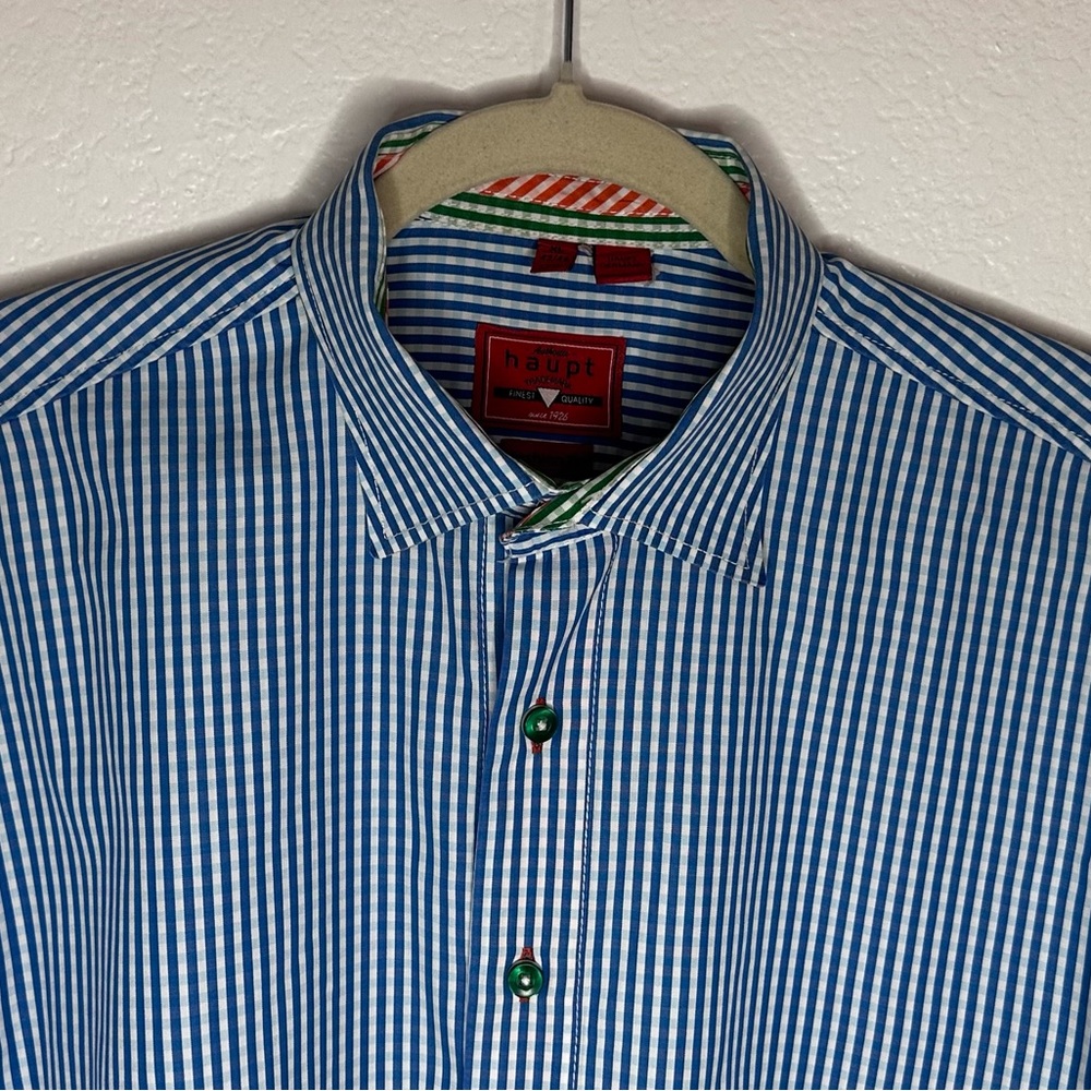 Haupt Blue & White Checkered Men's Shirt Size XL